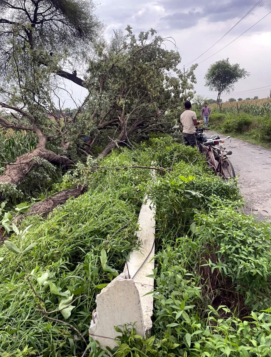 Storm and rain wreak havoc; power out in dozens of villages.