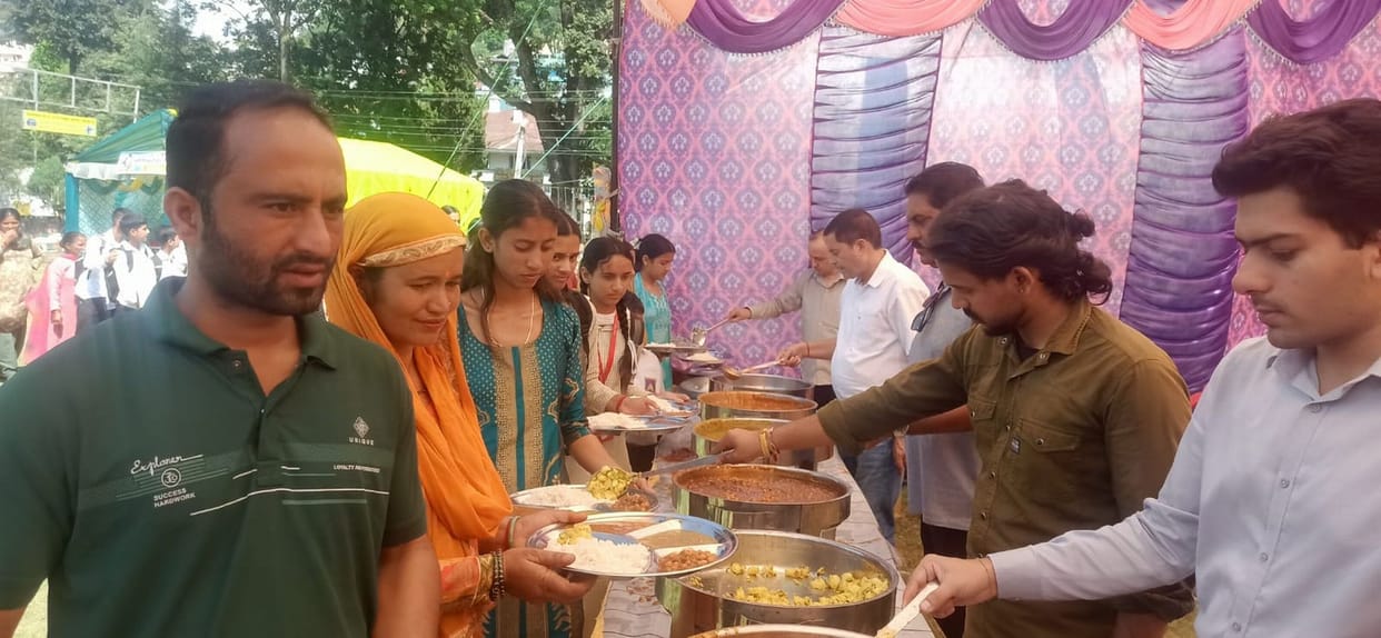 Community feast organized for devotees at Chaugan.