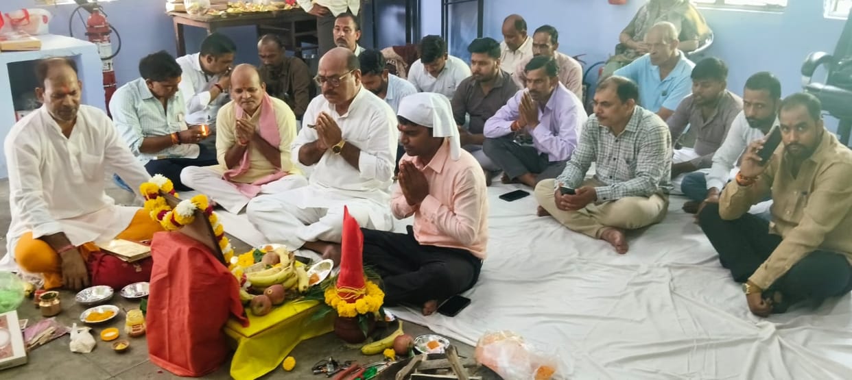 Havan, puja, and community feast held on Vishwakarma Jayanti.
