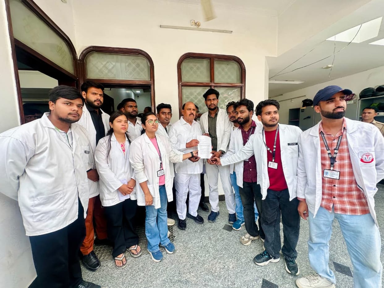 Homeopathic college students on strike for eight days, demanding a hike in honorarium.