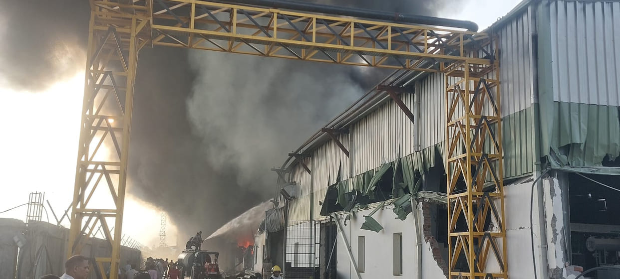 Fire breaks out in rice mill's DG room; blazes for six hours.