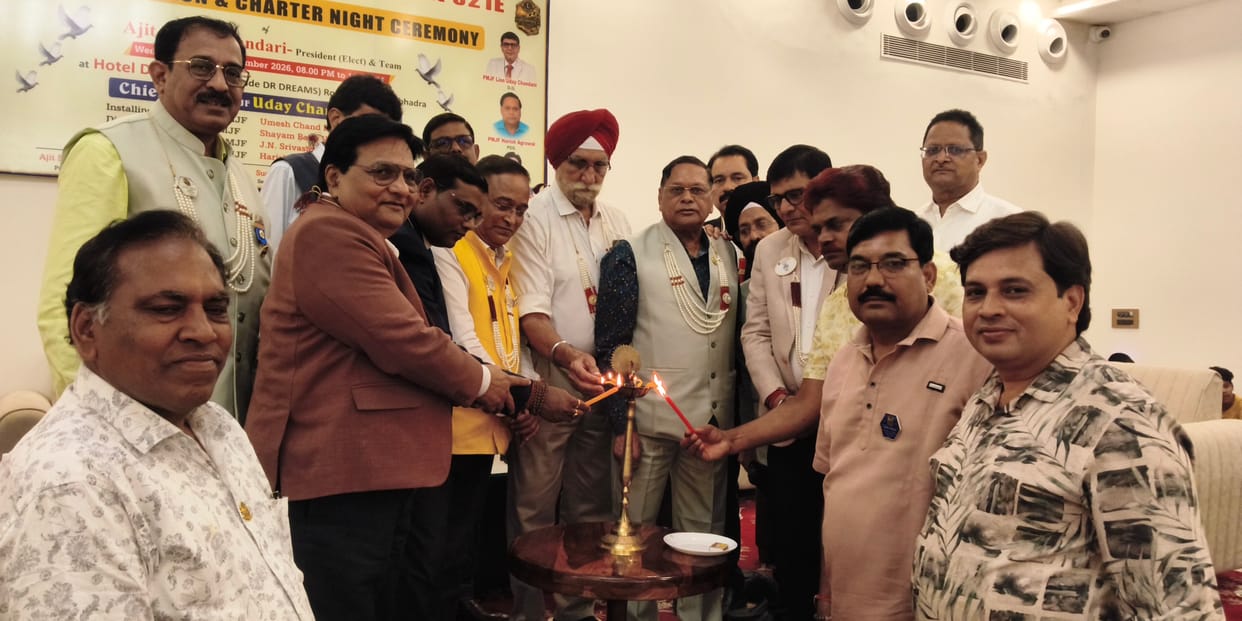 New Lions Club team sworn in; Ajit Singh Bhandari becomes President.