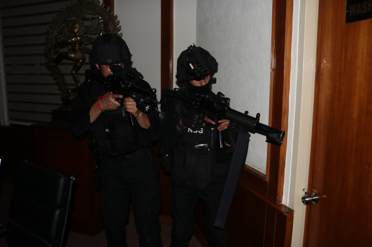 Security agencies conducted a mock drill to deal with a terrorist attack