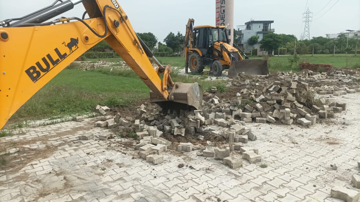 Demolition drive carried out against two illegal colonies