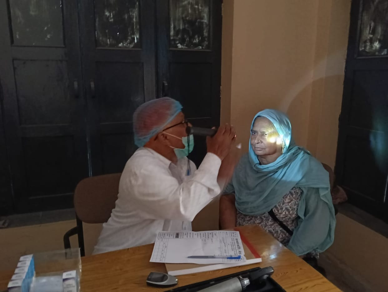 Eye camp in Ramraj; 74 people examined.