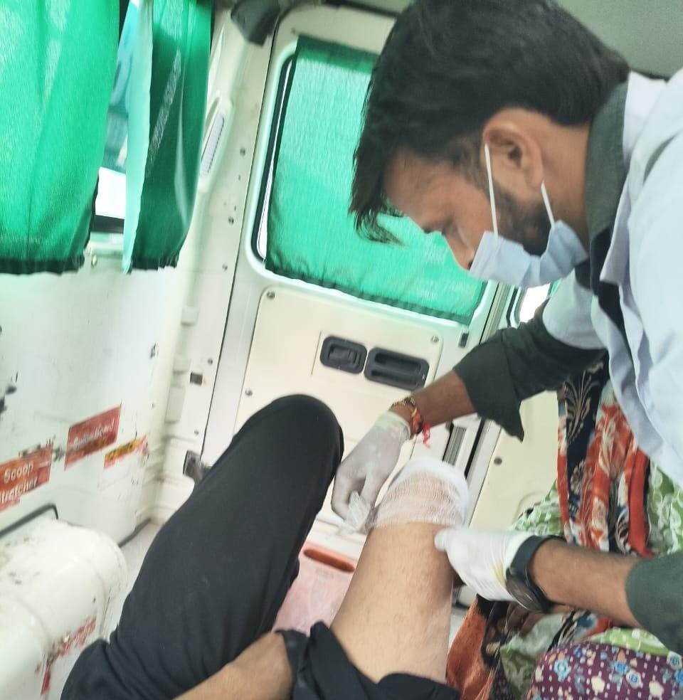108 ambulance proved to be a boon for a youth injured in a road accident.