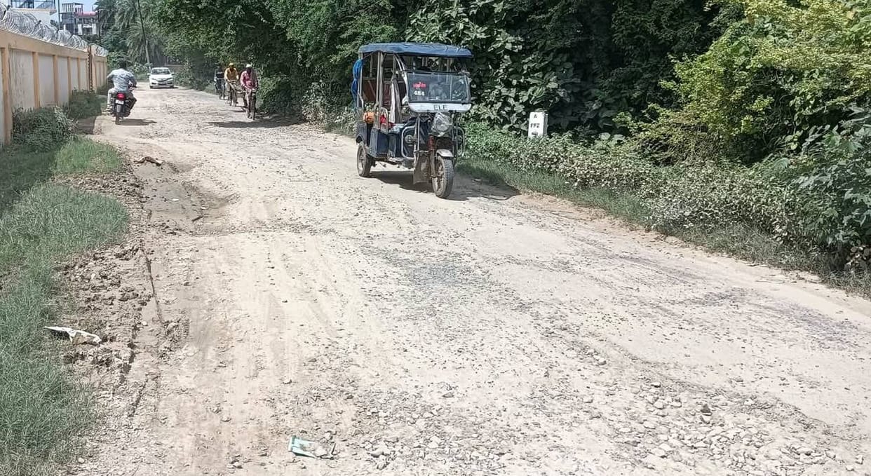 Road crumbles within six months; questions raised about quality