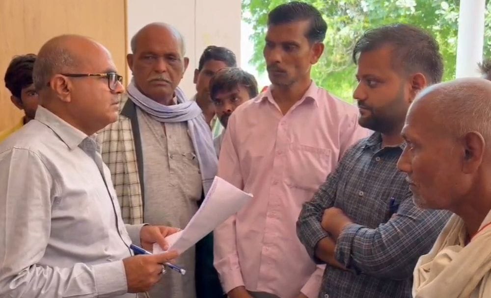 Villagers outraged over the halting of work on the road leading to the temple