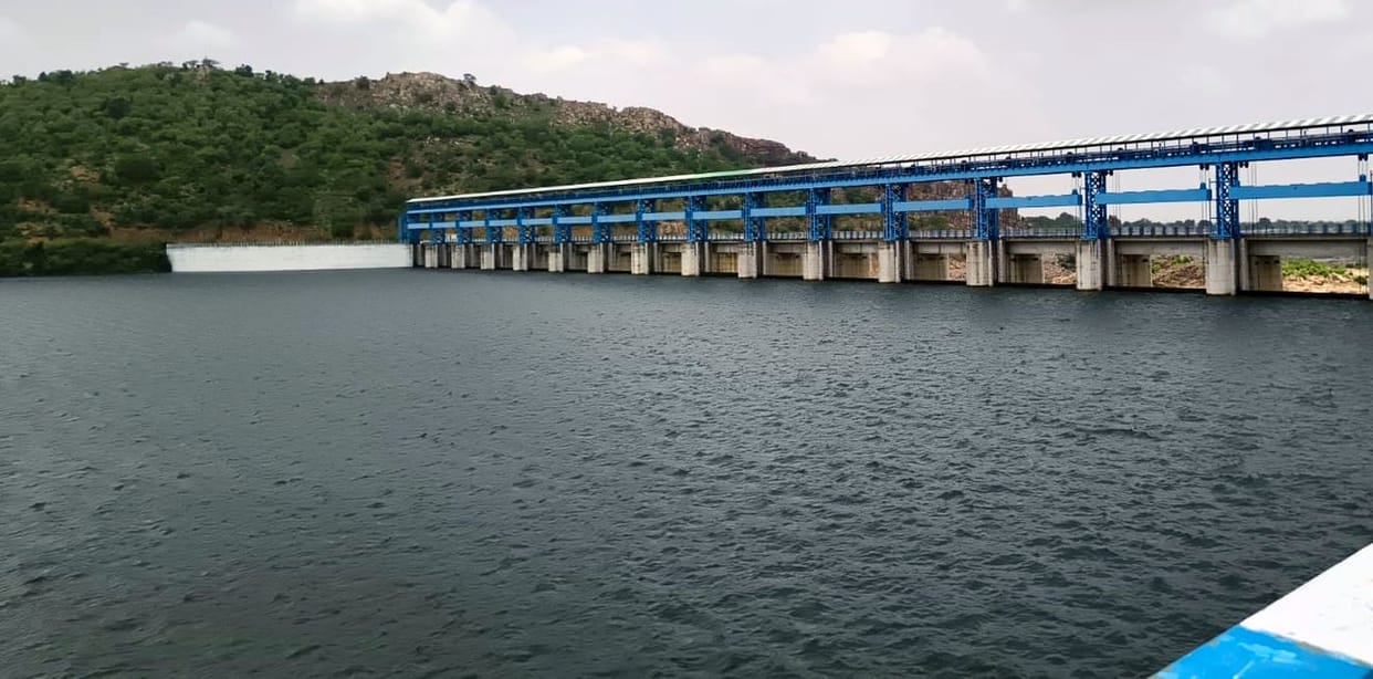 Six dams in the district filled to the brim due to record rainfall.