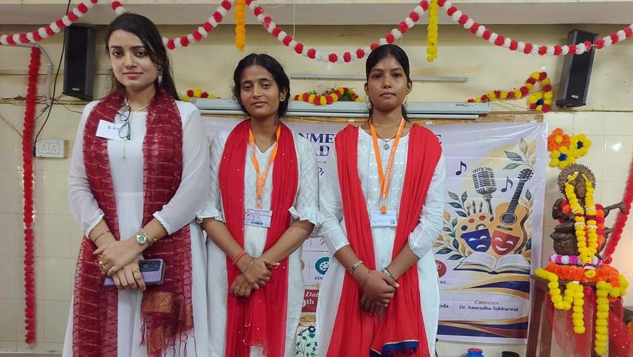 Govinda tops in poster making; Diksha excels in pot painting.