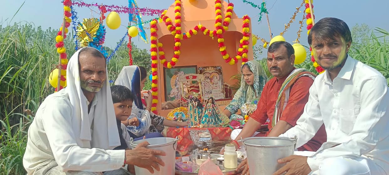 Grand tableau procession held on Radha Ashtami in Nangli Gajrauli.
