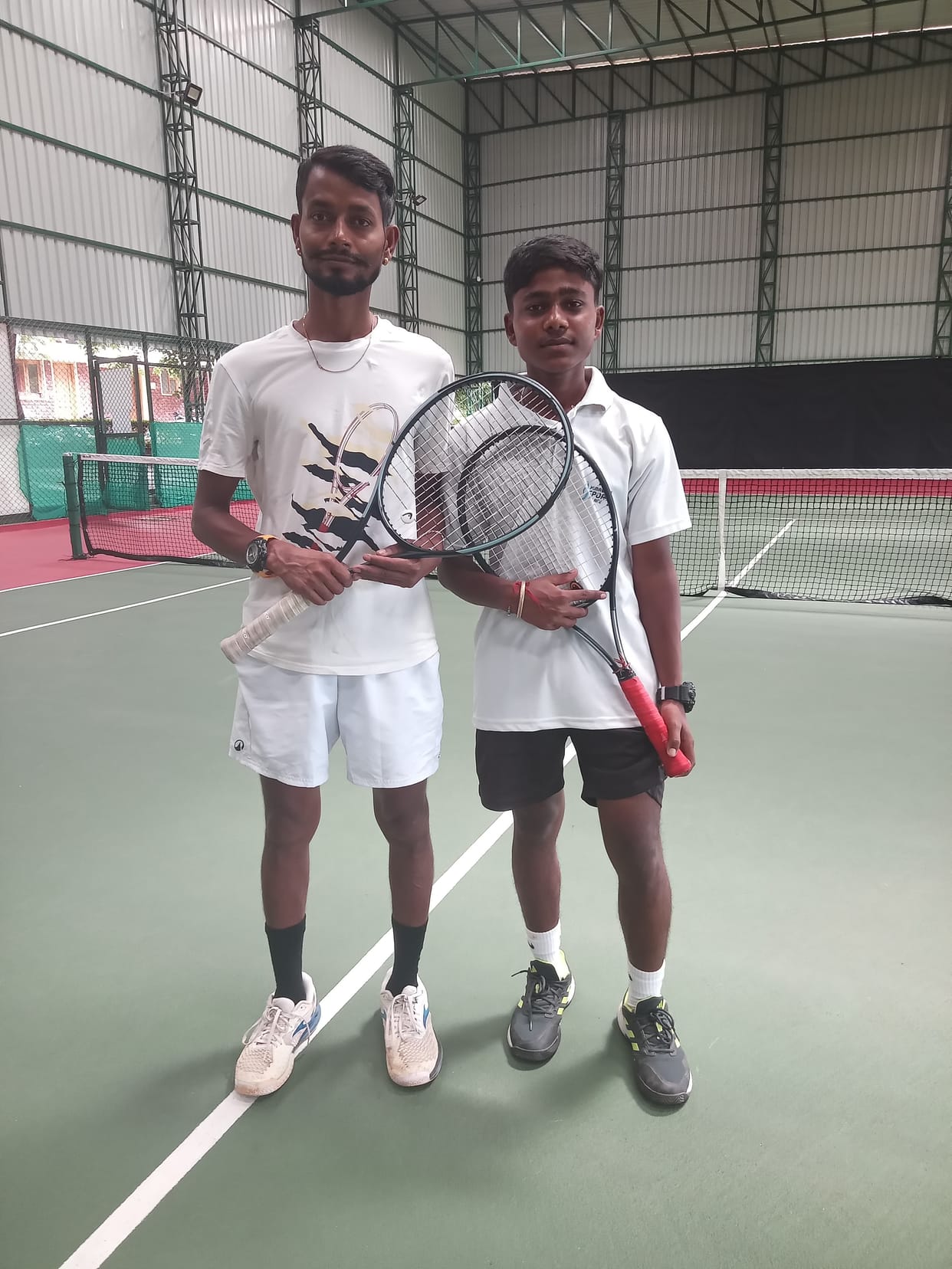 In Hariharpur, a father sells tea while his son and grandson shine in tennis.