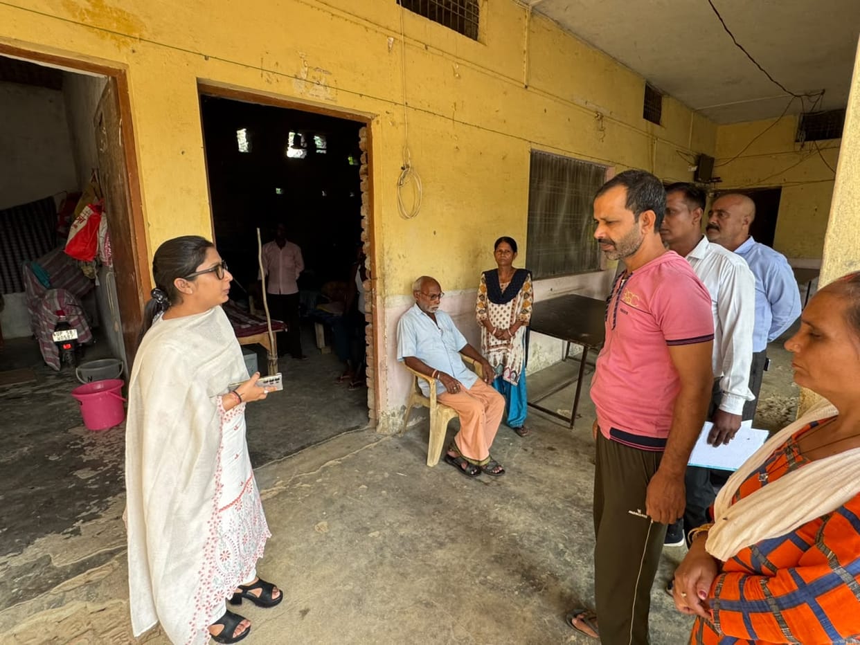 District Judge inspects old age home, inquires about the well-being of the elderly.
