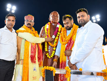 Unveiling of statues of Kalyan Singh, Dr. Ambedkar, and Maharana Pratap.
