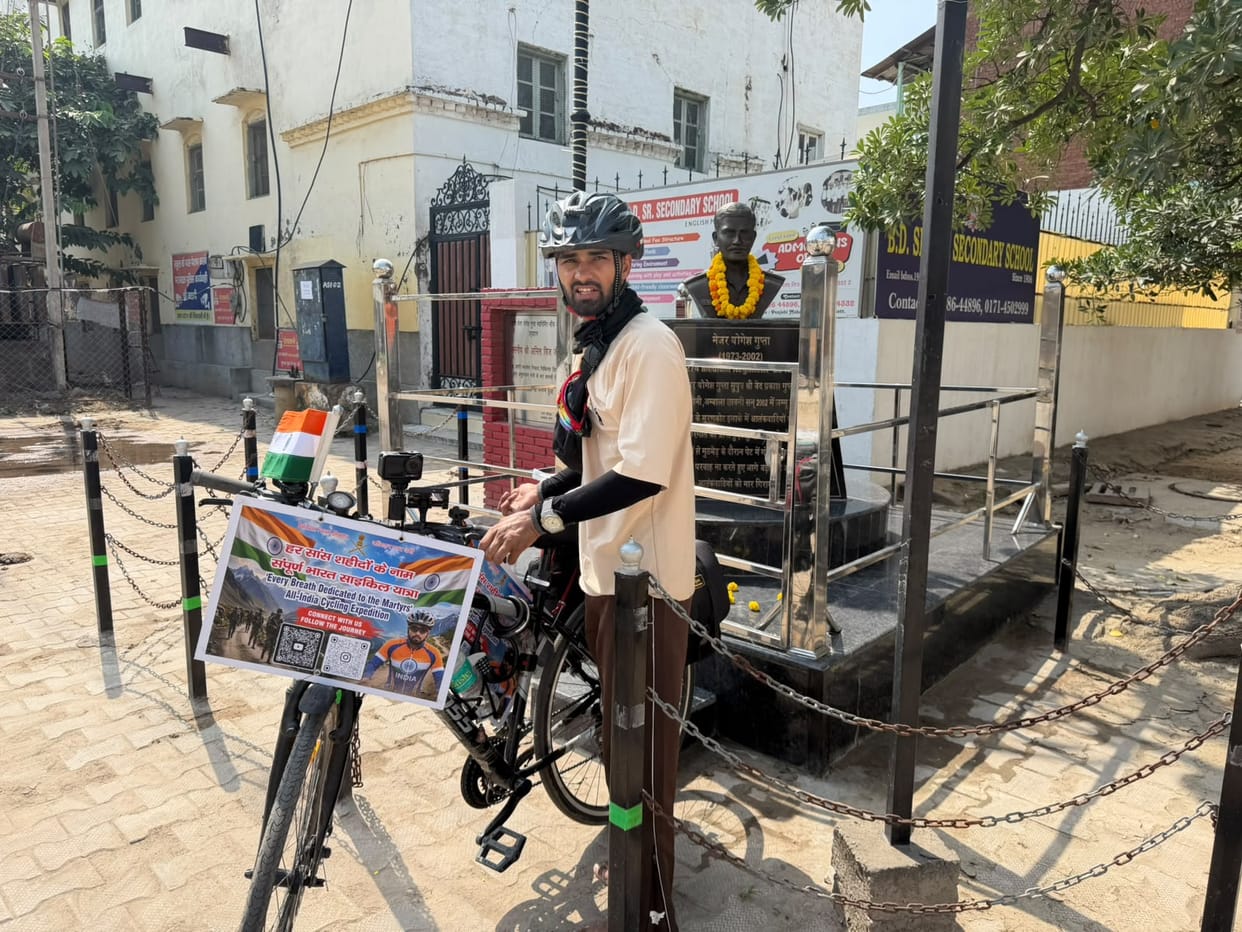 Ganesh will tour the entire length and breadth of India by bicycle in one year.