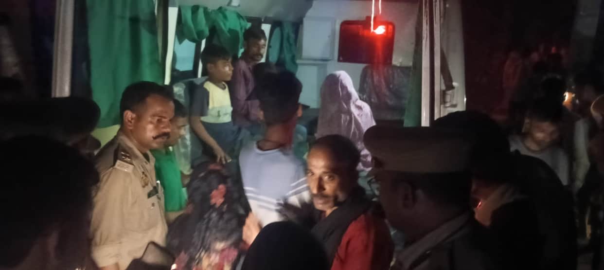 Four family members injured after mud house collapses.