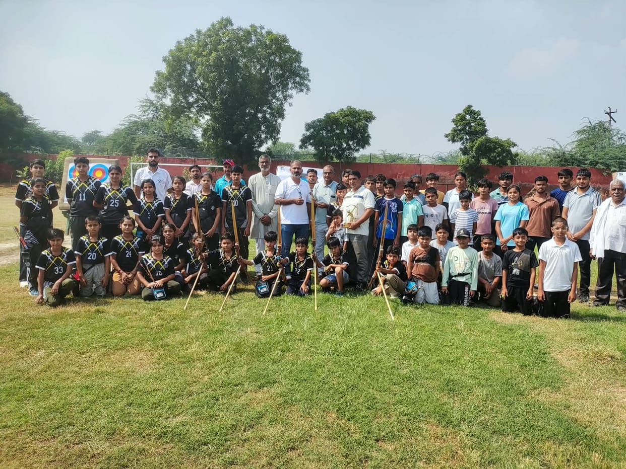 Players displayed their prowess at the district-level archery competition.
