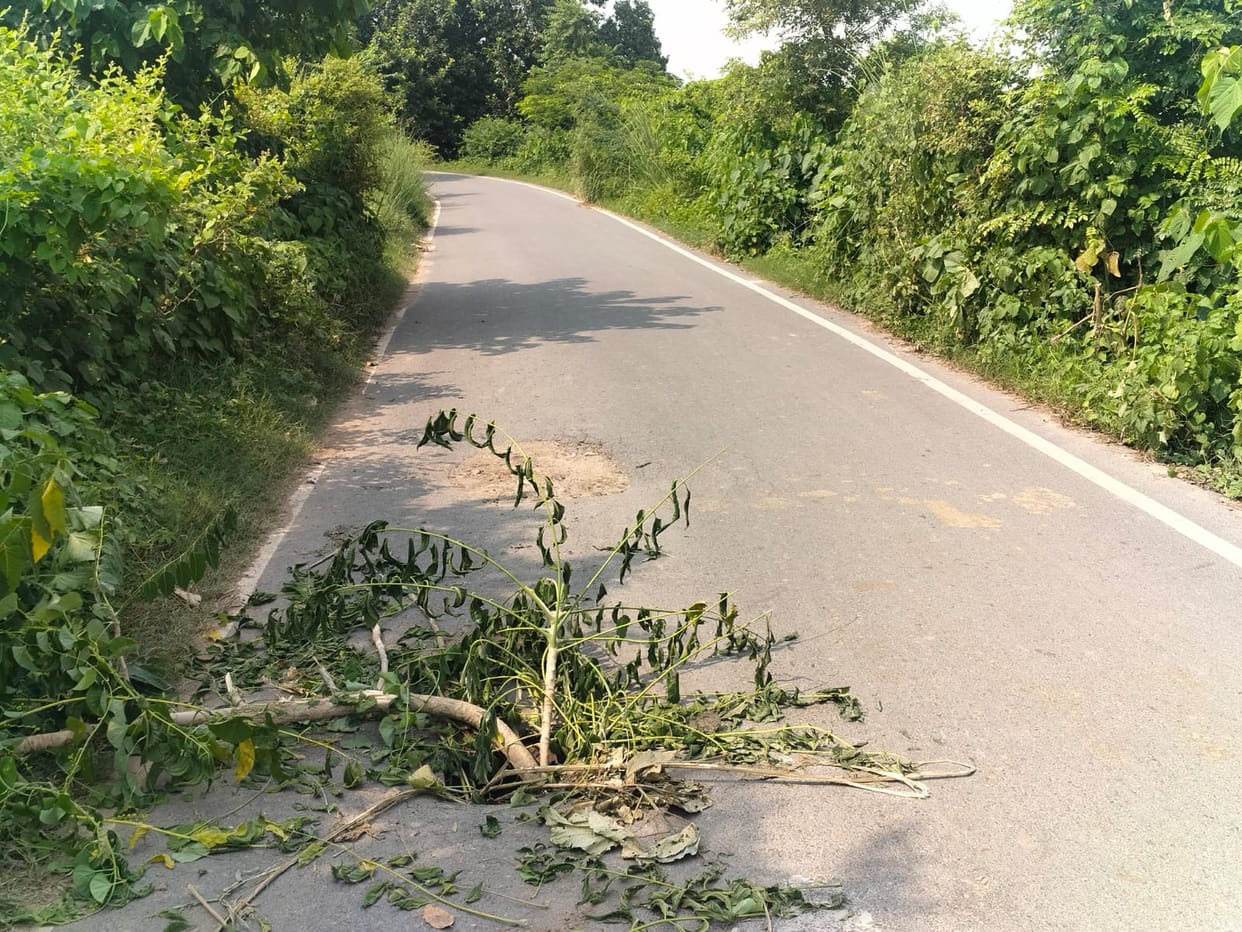 Road worth 3.85 crore disintegrates within three years; potholes appear at various spots.