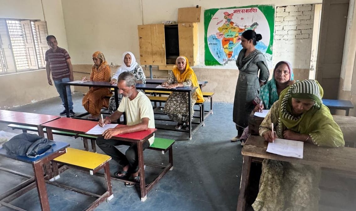 There is no age limit for learning; 80-year-old Darshana Devi sets an example by taking an exam.