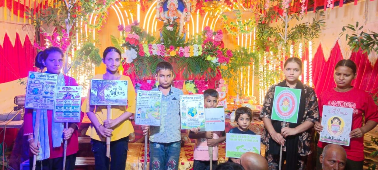 Message of social commitment conveyed at the Ganpati pandal