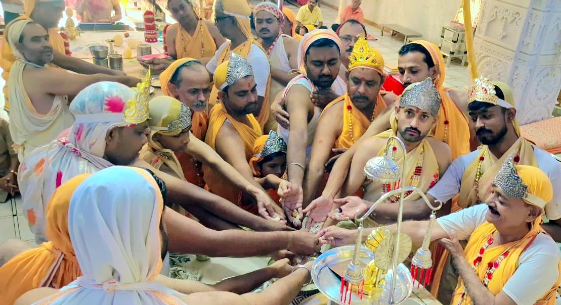 Celebration of the festival of *Uttam Sanyam Dharma* (Supreme Self-Restraint) held in Jain temples.