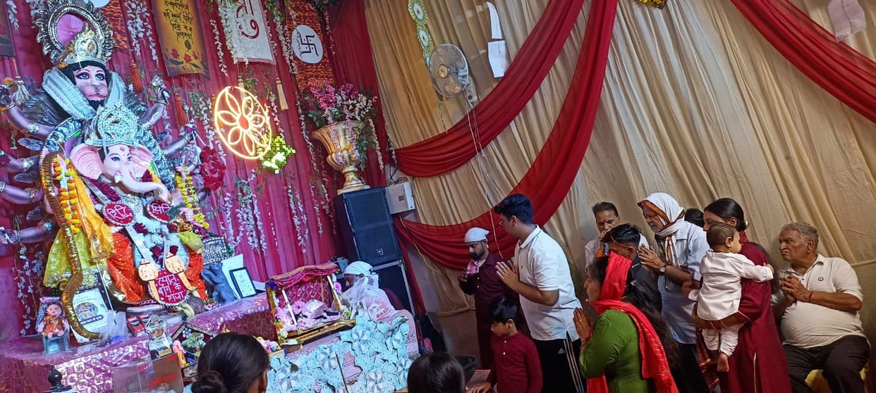 Devotees swayed in ecstasy to the bhajans celebrating the marriage of Lord Shiva.