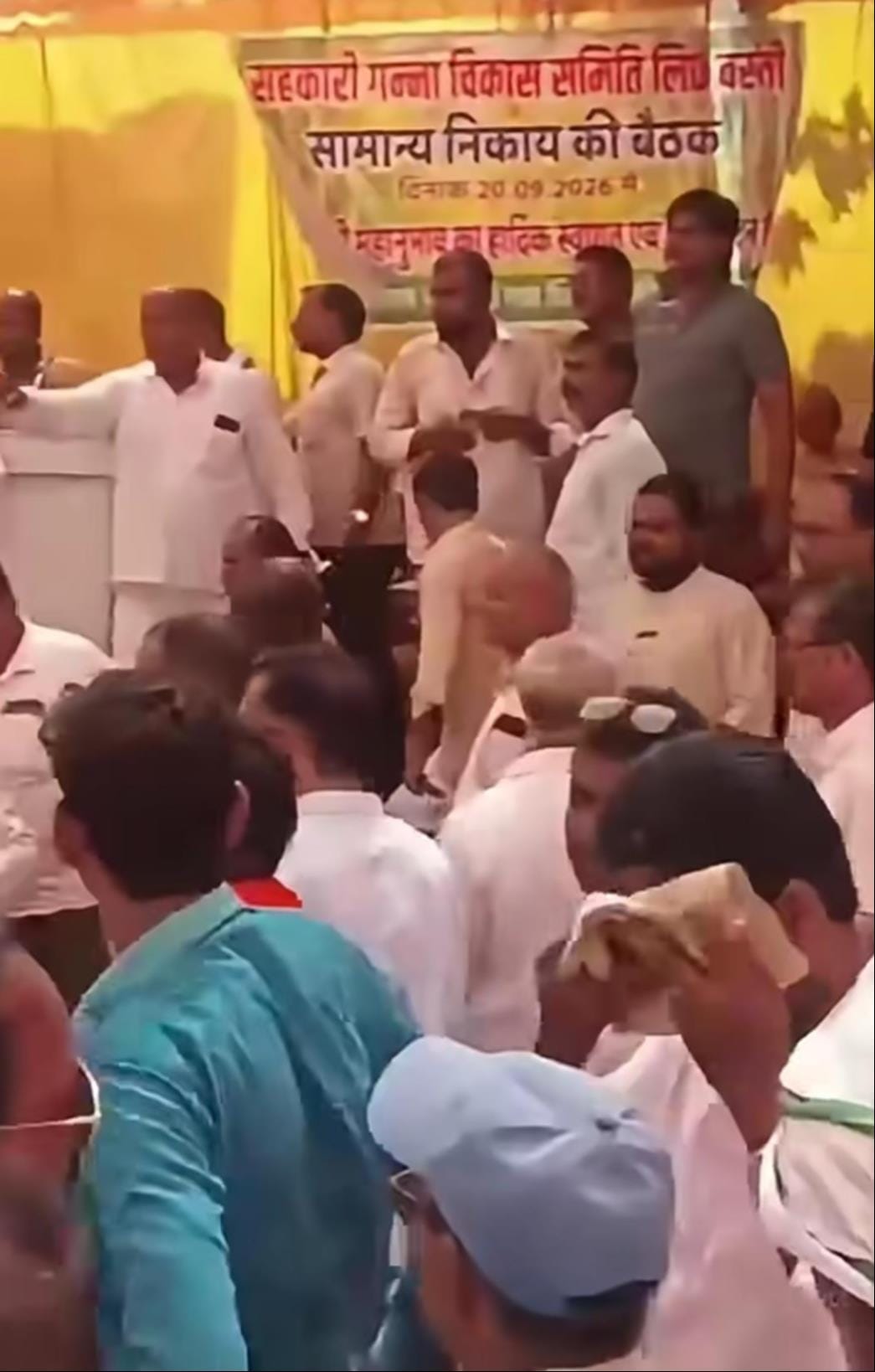 Uproar at sugarcane committee meeting; chairs hurled.