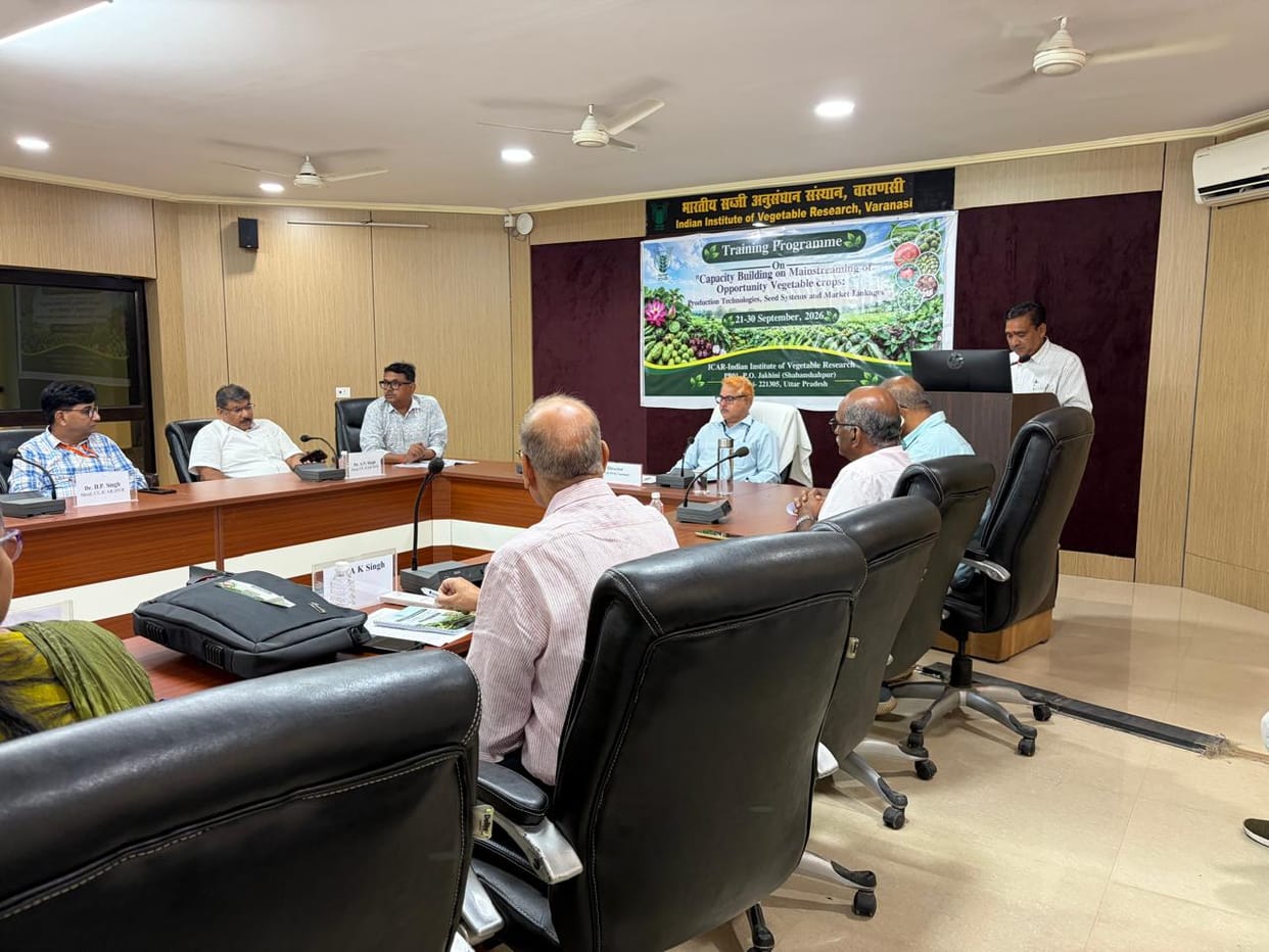 National training begins at the Vegetable Research Institute.