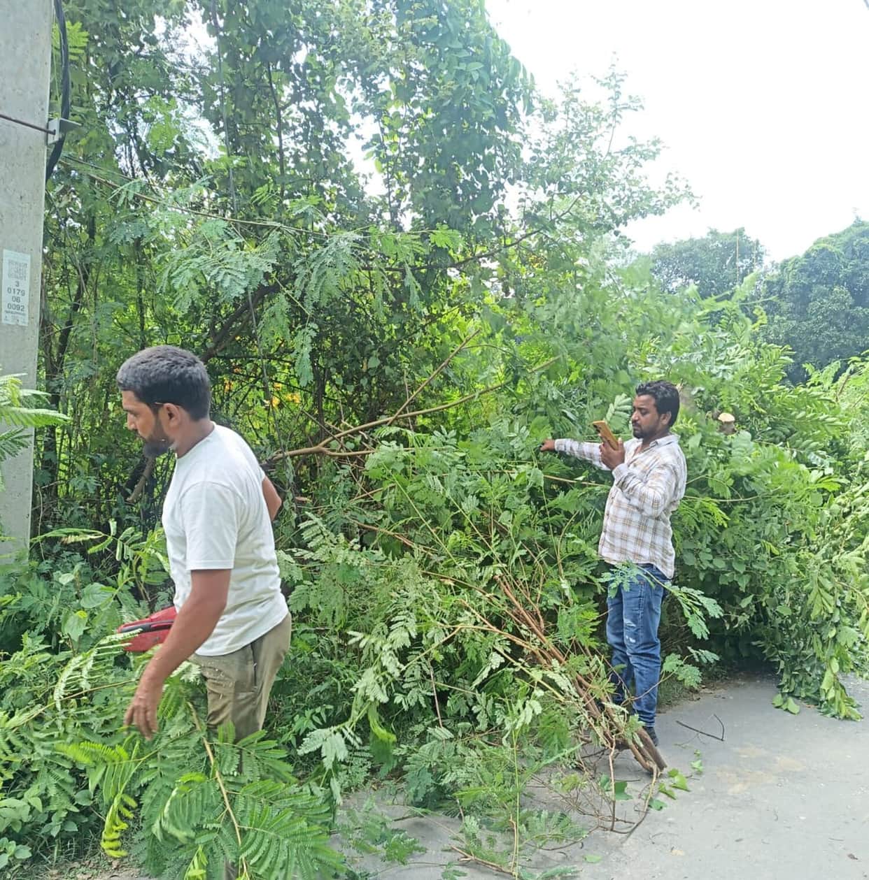 City without power for five hours; residents distressed by the heat.