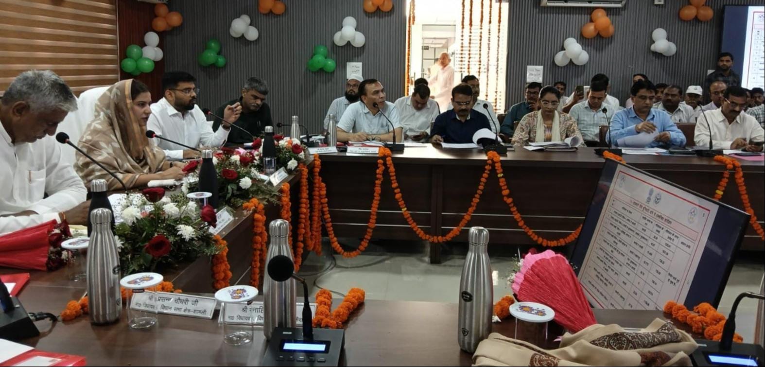 दिशा की बैठक में बोलतीं सांसद। संवाद