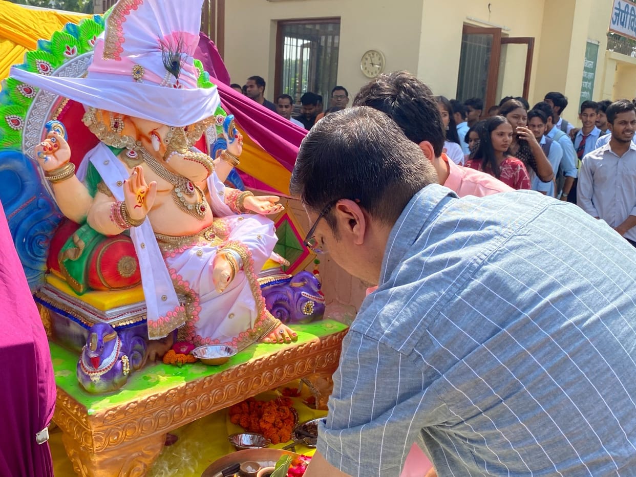 Ganesh Utsav fervor grips the district; pandals resound with chants of 'Ganpati Bappa'.
