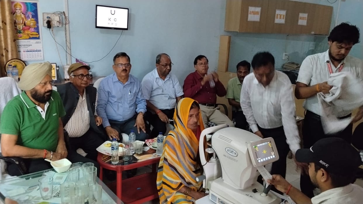 Rotary Club organized an eye camp; 102 people underwent eye examinations.