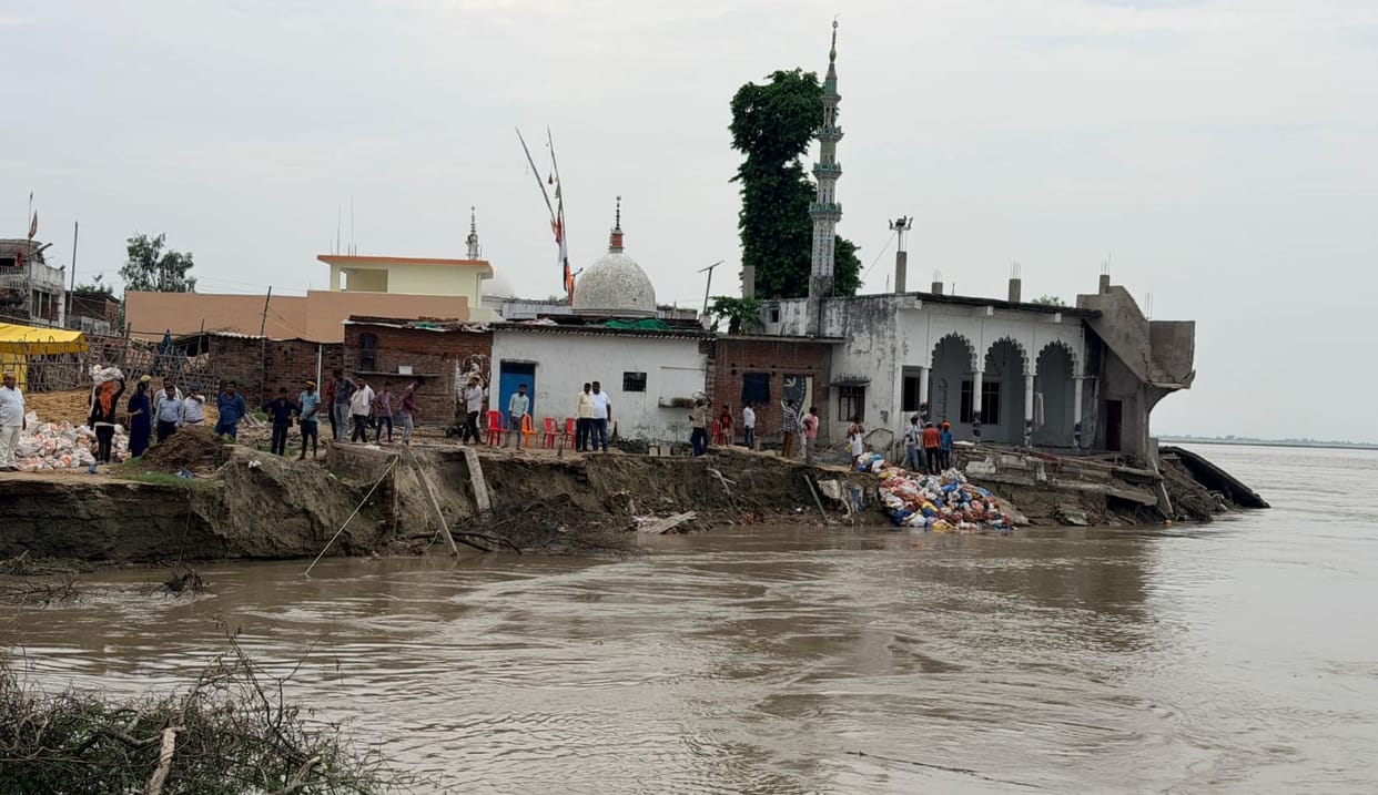 Risk of erosion increases due to Saryu's new course.