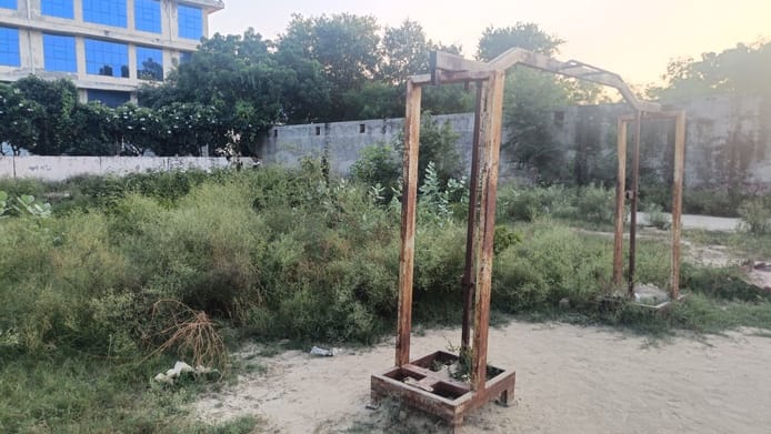 Kandela's sports stadium lacks facilities, including no water or toilets.