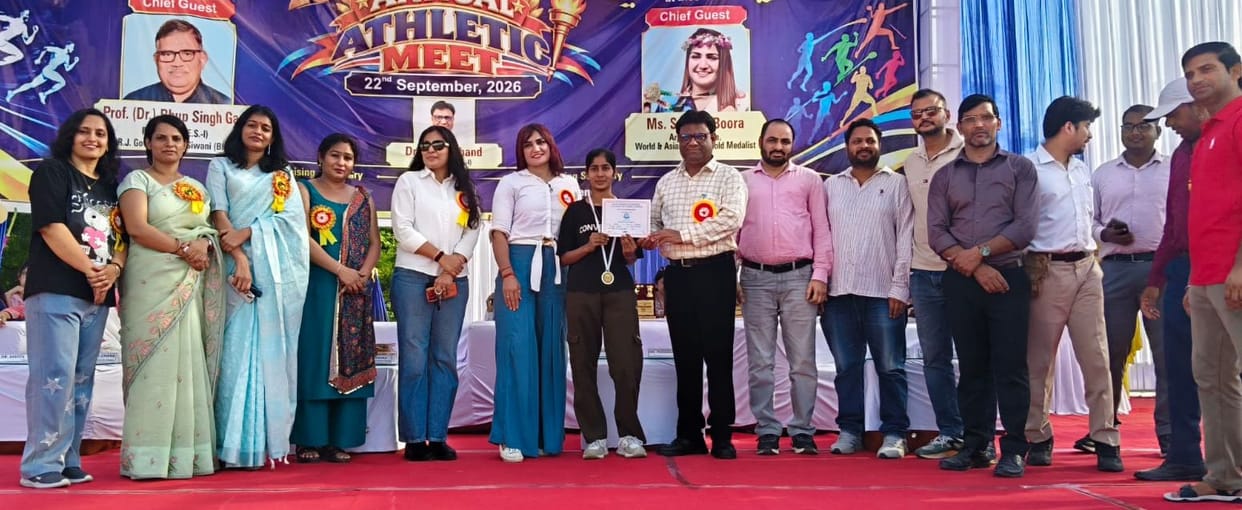 Muskan takes first place in high jump, and Preeti in javelin throw.