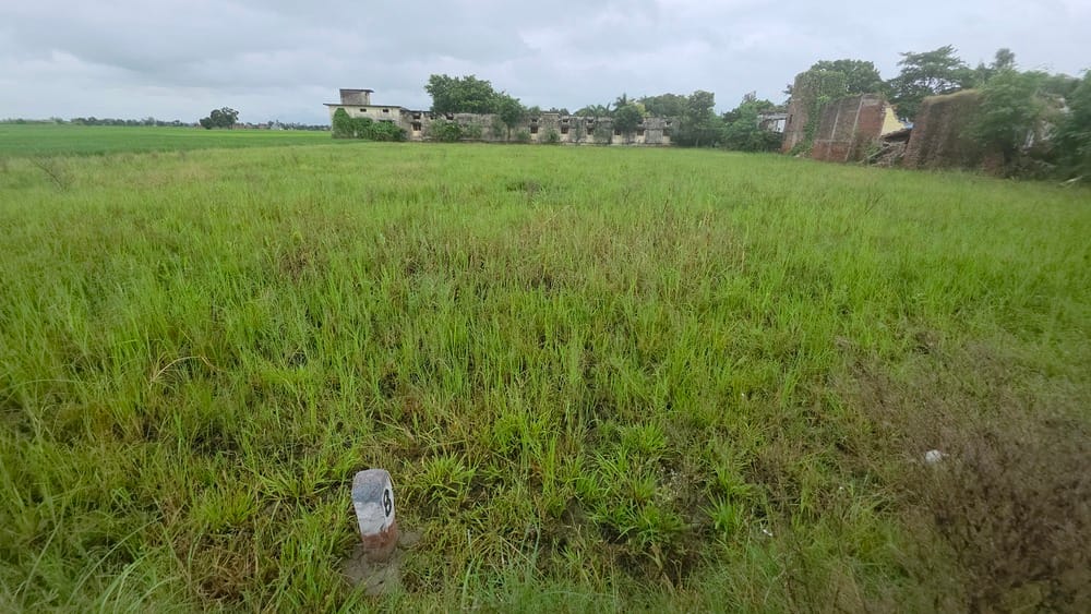 Gram Sabha land discovered behind the demolished houses and shops.