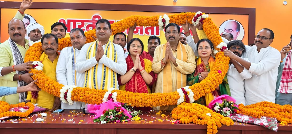 Newly appointed BJP District In-charge Jayaprakash Sahu welcomed.