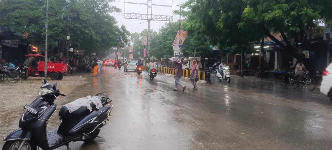 Light rain makes the weather pleasant; relief from sultry heat.