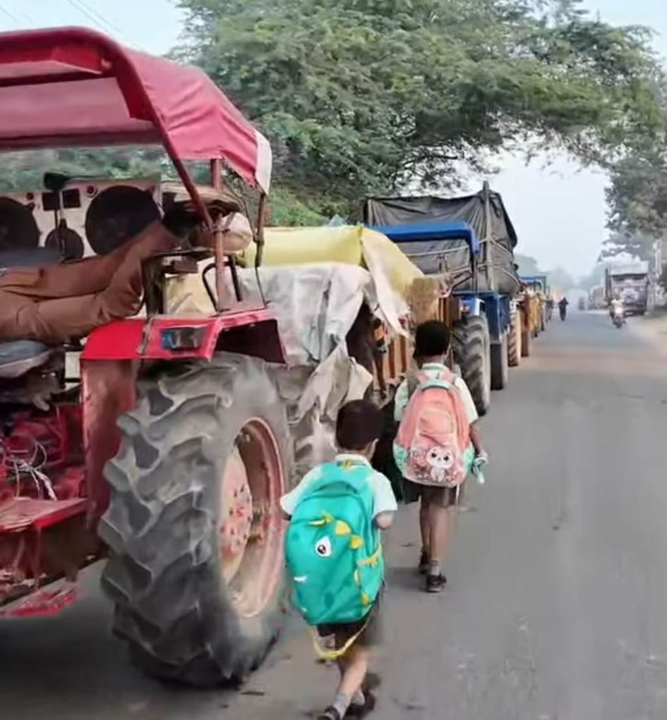 Paddy arrivals increase at the mandi; traders and students troubled by traffic jams