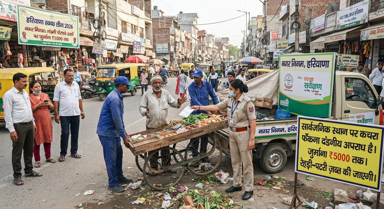 Five-thousand-rupee fine for littering; pushcart will also be confiscated.