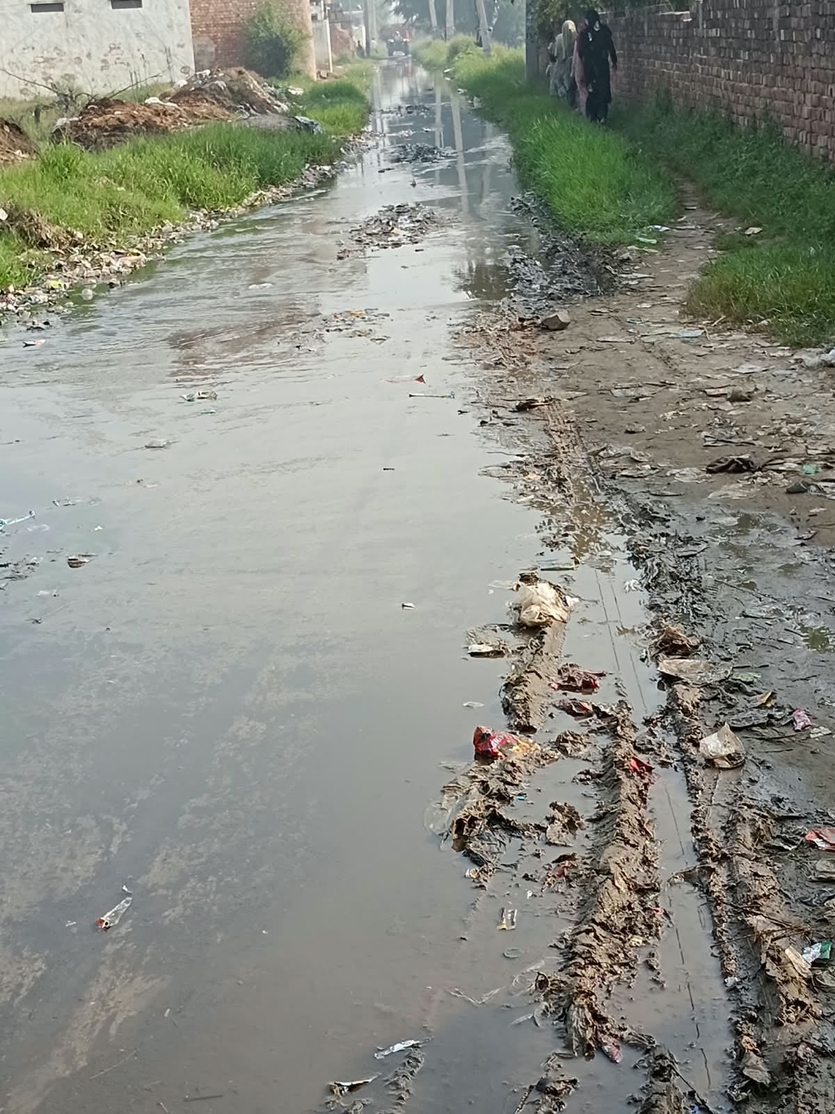 Waterlogging on the Nizampur-Kalarpuri Market Committee road