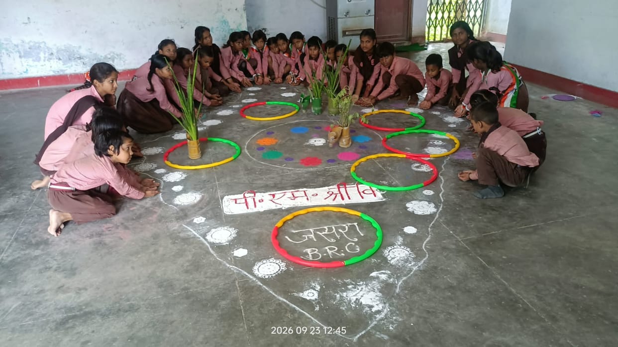 Kasturba Gandhi students created the most beautiful Rangoli