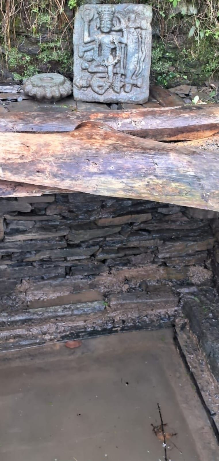 Idol and Amla found from ancient stepwell during renovation