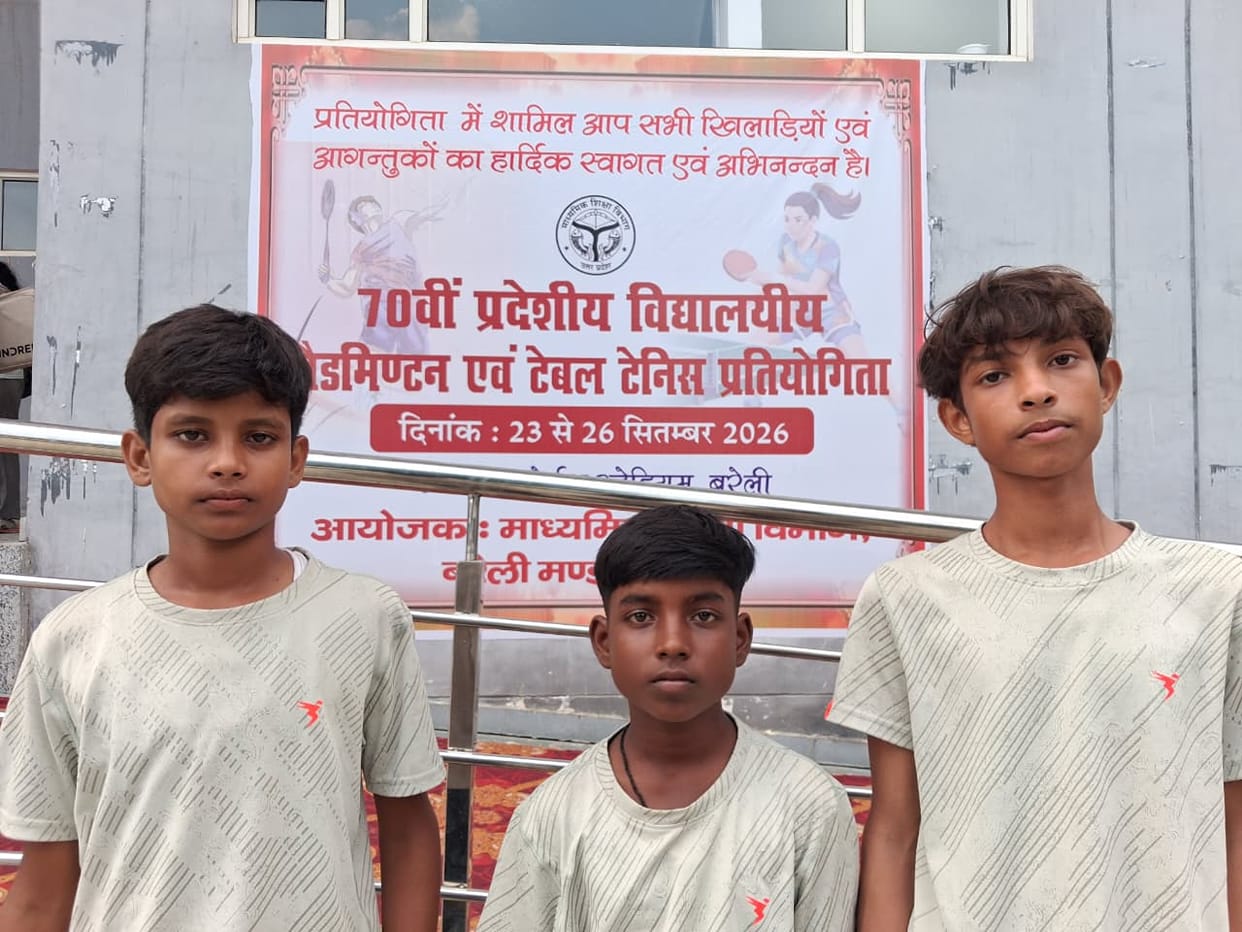 Three players selected for the state-level badminton competition.