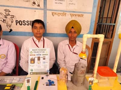 Aditya's model will generate electricity and produce chalk from dry waste.