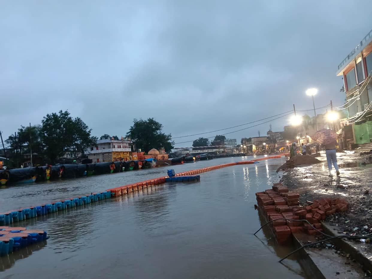 Mandakini half a meter above the danger mark.