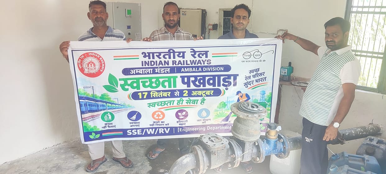 Water samples being collected from railway stations and colonies.