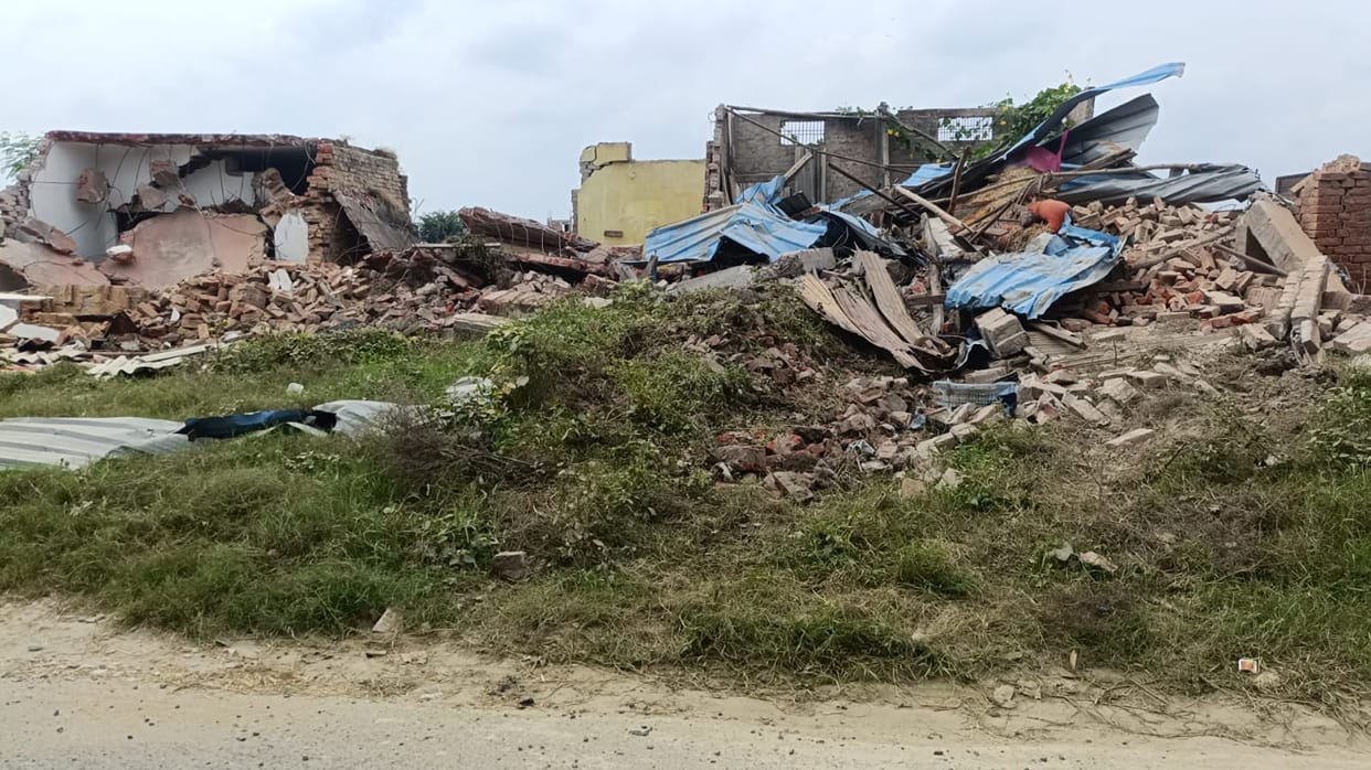 Head Clerk transferred to police lines over demolition of houses and shops.