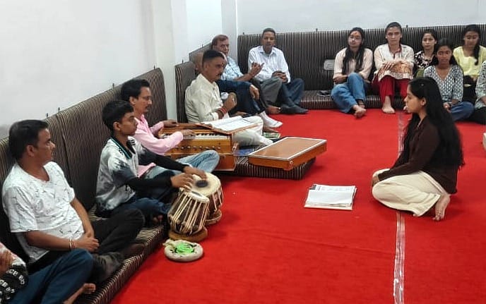 Preparations for the Ramlila performance intensify; artists busy with rehearsals.