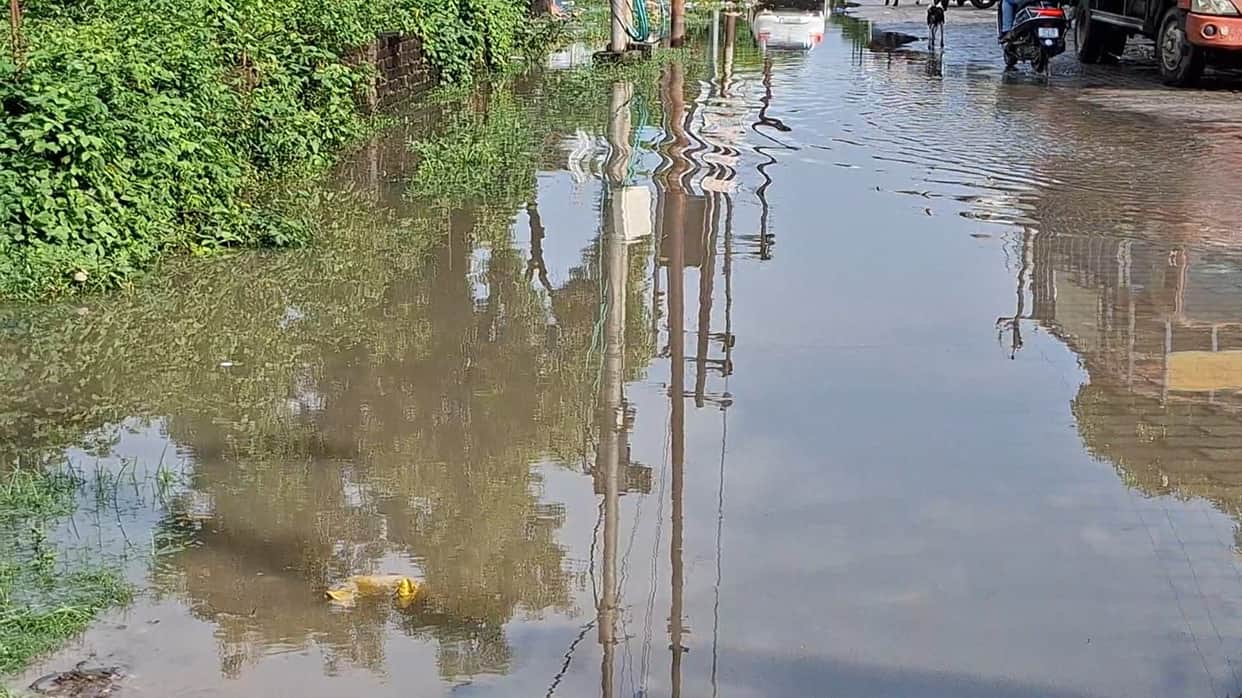 Waterlogging in several neighborhoods due to rain.